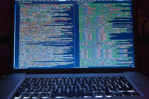 Computer code on a monitor